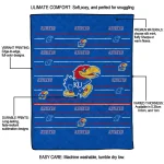 kansas jayhawks handdrawn stripes blue quilt blanket best selling