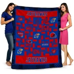 kansas jayhawks helmet heart blue quilt blanket best selling
