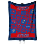 kansas jayhawks helmet heart blue quilt blanket best selling