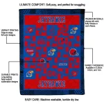 kansas jayhawks helmet heart blue quilt blanket best selling