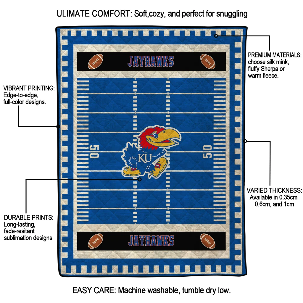 kansas jayhawks mickey player blue quilt blanket latest model kansas jayhawks mickey player blue quilt blanket latest model