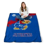 kansas jayhawks paint trail blue quilt blanket best selling