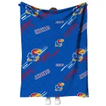 kansas jayhawks sketch lines blue quilt blanket best selling
