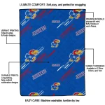 kansas jayhawks sketch lines blue quilt blanket best selling