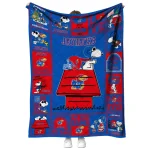 kansas jayhawks snoopy love blue quilt blanket best selling