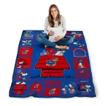 kansas jayhawks snoopy love blue quilt blanket best selling