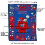 kansas jayhawks snoopy love blue quilt blanket best selling