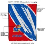 kansas jayhawks stroke art blue white quilt blanket best selling