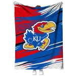 kansas jayhawks wild lines blue white quilt blanket best selling