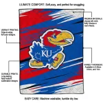 kansas jayhawks wild lines blue white quilt blanket best selling
