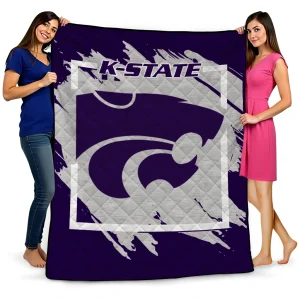 kansas state wildcats block border purple quilt blanket best selling