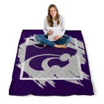kansas state wildcats block border purple quilt blanket best selling