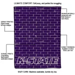 kansas state wildcats brick grid purple quilt blanket best selling