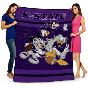 kansas state wildcats disney football purple quilt blanket best selling