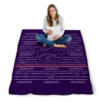 kansas state wildcats handdrawn stripes purple quilt blanket best selling