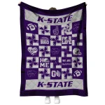 kansas state wildcats helmet heart purple quilt blanket best selling