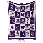 kansas state wildcats mickey mouse motif purple white quilt blanket best selling
