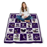 kansas state wildcats mickey mouse motif purple white quilt blanket best selling