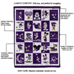 kansas state wildcats mickey mouse motif purple white quilt blanket best selling
