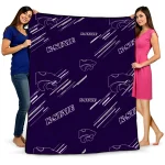 kansas state wildcats sketch lines purple quilt blanket best selling