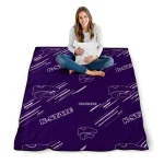 kansas state wildcats sketch lines purple quilt blanket best selling
