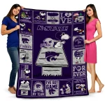 kansas state wildcats snoopy love purple quilt blanket best selling