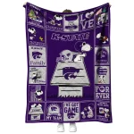 kansas state wildcats snoopy love purple quilt blanket best selling