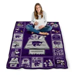 kansas state wildcats snoopy love purple quilt blanket best selling