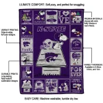 kansas state wildcats snoopy love purple quilt blanket best selling