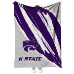 kansas state wildcats stroke art purple white quilt blanket best selling