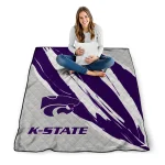 kansas state wildcats stroke art purple white quilt blanket best selling