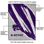 kansas state wildcats stroke art purple white quilt blanket best selling