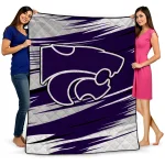 kansas state wildcats wild lines purple white quilt blanket best selling