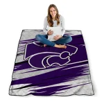 kansas state wildcats wild lines purple white quilt blanket best selling