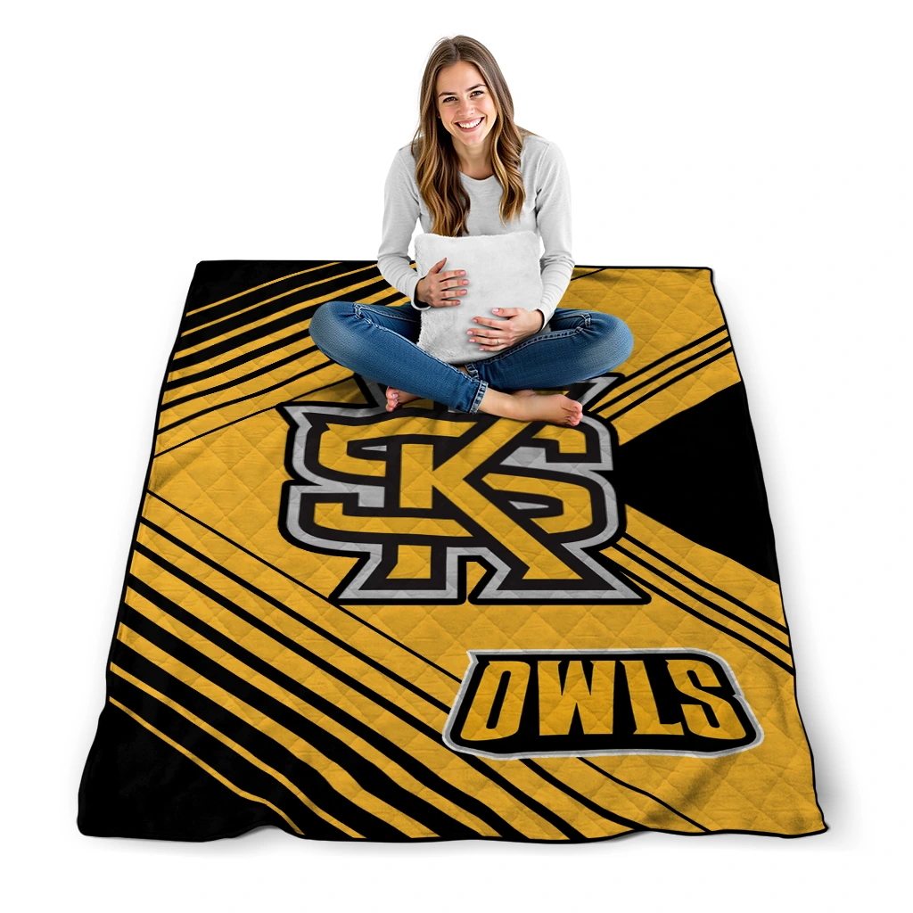 kennesaw state owls arrow layers gold quilt blanket high quality kennesaw state owls arrow layers gold quilt blanket high quality