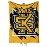 kennesaw state owls block border gold quilt blanket best selling