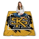 kennesaw state owls block border gold quilt blanket best selling