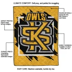 kennesaw state owls block border gold quilt blanket best selling