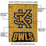 kennesaw state owls brick grid gold quilt blanket best selling