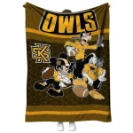kennesaw state owls disney football gold quilt blanket best selling