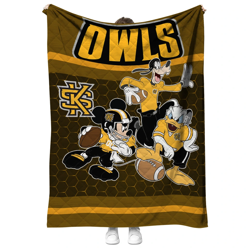 kennesaw state owls disney football gold quilt blanket fashion forward kennesaw state owls disney football gold quilt blanket fashion forward