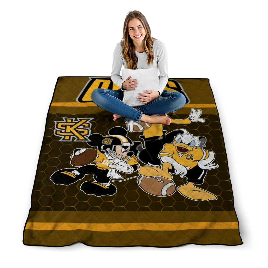 kennesaw state owls disney football gold quilt blanket high quality kennesaw state owls disney football gold quilt blanket high quality