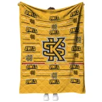 kennesaw state owls handdrawn stripes gold quilt blanket best selling