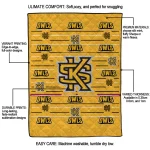 kennesaw state owls handdrawn stripes gold quilt blanket best selling