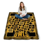 kennesaw state owls helmet heart gold quilt blanket best selling