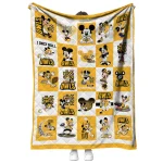 kennesaw state owls mickey mouse motif gold white quilt blanket best selling