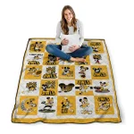 kennesaw state owls mickey mouse motif gold white quilt blanket best selling