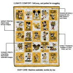 kennesaw state owls mickey mouse motif gold white quilt blanket best selling