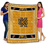 kennesaw state owls mickey player gold quilt blanket best selling
