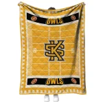 kennesaw state owls mickey player gold quilt blanket best selling
